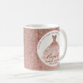 バラ金ゴールドグリッター水の色ドレス誕生日の好意 コーヒーマグカップ (正面右)