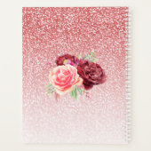 バラ金ゴールドグリッター水彩フローラ パーソナライズされた プランナー手帳 (裏面)