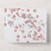 バラ金ゴールドグリッター液体乳児女子シャワー オールインワン招待状 (裏面)