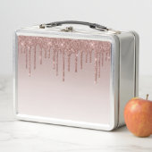 バラ金ゴールドグリッター液滴 メタルランチボックス (インサイチュ)