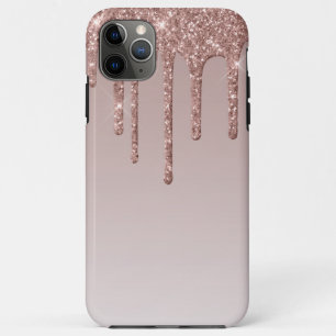 バラ金ゴールドグリッター液滴 iPhone 11 PRO MAXケース