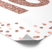 バラ金ゴールドグリッター番号16誕生日パーティサイン ポスター (角)