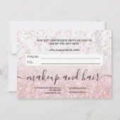 バラ金ゴールドグリッター白大理石ギフト証明書 (裏面)