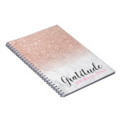 バラ金ゴールドグリッター白大理石感謝ジャーナル ノートブック (右側)