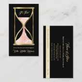 バラ金ゴールドグリッター砂時計の髪とメイクアップ 予約カード (正面/裏面)