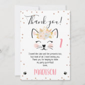 バラ金ゴールドグリッター私のサンキューカード 招待状 (正面)