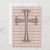 バラ金ゴールドグリッター第1聖餐式招待状 招待状 (裏面)