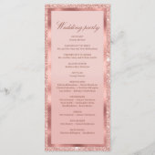 バラ金ゴールドグリッター箔結婚式 プログラム (裏面)