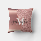 バラ金ゴールドグリッター箔 クッション (裏面)