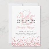 バラ金ゴールドグリッター紙吹雪サプライズスウィート16 招待状 (正面)