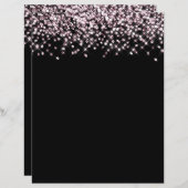 バラ金ゴールドグリッター紙吹雪スクラップブック紙 (正面/裏面)