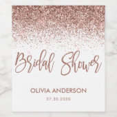 バラ金ゴールドグリッター紙吹雪スパークルブライダルシャワー ワインラベル (シングルラベル)