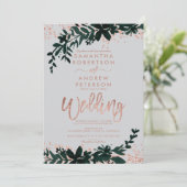 バラ金ゴールドグリッター紙吹雪フローラグレ結婚ーズ 招待状 (スタンド正面)