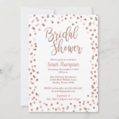 バラ金ゴールドグリッター紙吹雪ブライダルシャワー招待状 招待状 (正面)