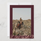 バラ金ゴールドグリッター紙吹雪結婚ブルゴーニュの写真 招待状 (裏面)