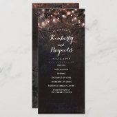 バラ金ゴールドグリッター素朴自然結婚式 プログラム (正面/裏面)