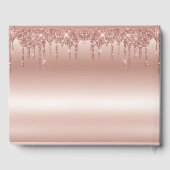 バラ金ゴールドグリッター結婚ダイヤモンド ゲストブック (裏面)