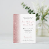 バラ金ゴールドグリッター結婚式招待状 シーズンカード (スタンド正面)