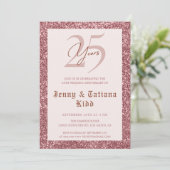 バラ金ゴールドグリッター結婚25周年 招待状 (スタンド正面)