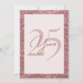 バラ金ゴールドグリッター結婚25周年 招待状 (裏面)