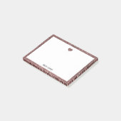 バラ金ゴールドグリッター縁どハートとホワイト付き ポストイット (アングル)