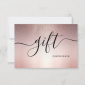 バラ金ゴールドグリッター美しいサロンエレガントギフトカード (正面)