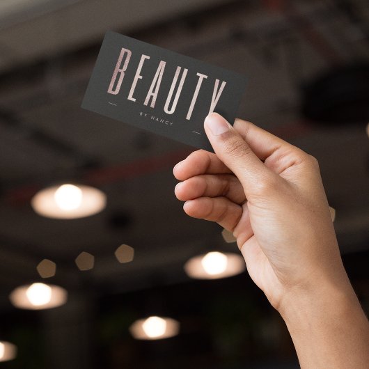 バラ金ゴールドグリッター美しいサロン 名刺