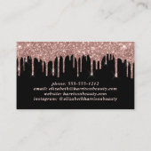 バラ金ゴールドグリッター美しいブラック 名刺 (裏面)