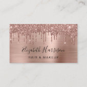 バラ金ゴールドグリッター美しい 名刺 (正面)