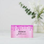 バラ金ゴールドグリッター美しいQRコードピンクモダン 名刺 (スタンド正面)