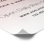 バラ金ゴールドグリッター美容師サロンの再開 ポスター (角)