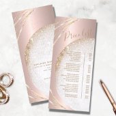 バラ金ゴールドグリッター美容師サロン価格表 ラックカード