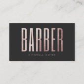 バラ金ゴールドグリッター美容師理容師 名刺 (正面)