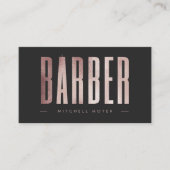 バラ金ゴールドグリッター美容師理容師 名刺 (正面)