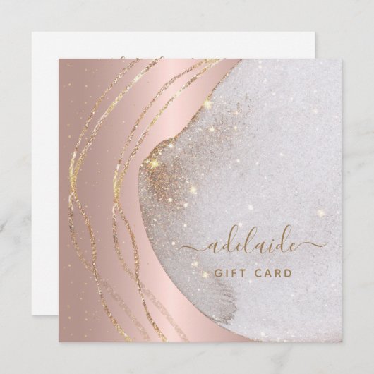 バラ金ゴールドグリッター美容師贈与証 (正面/裏面)