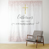 バラ金ゴールドグリッター聖体写真背景 タペストリー (インサイチュ)