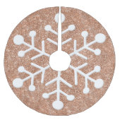 バラ金ゴールドグリッター背景クリスマスツリースカート ブラッシュドポリエステルツリースカート (正面)