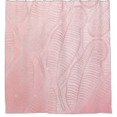 バラ金ゴールドグリッター葉のアートワーク シャワーカーテン (正面)