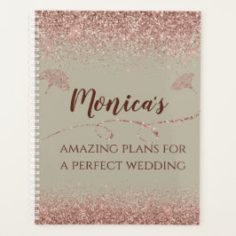 バラ金ゴールドグリッター葉オングレイ結婚ズ プランナー手帳