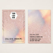 バラ金ゴールドグリッター虹色ネックレスディスプレイ (正面&裏面)