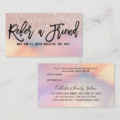 バラ金ゴールドグリッター虹色ホログラフィグラデーションー 紹介カード (正面/裏面)