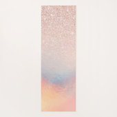 バラ金ゴールドグリッター虹色ホログラフィック勾配 ヨガマット