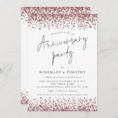 バラ金ゴールドグリッター記念日パーティー 招待状 (正面/裏面)