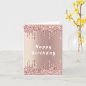 バラ金ゴールドグリッター誕生日カードカスタマイズ可能 カード (黄色い花)