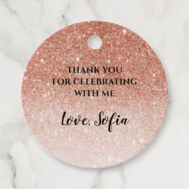 バラ金ゴールドグリッター誕生日ギフトありがとうラベル フェイバータグ