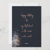 バラ金ゴールドグリッター誕生日写真誕生日カード シーズンカード (裏面)