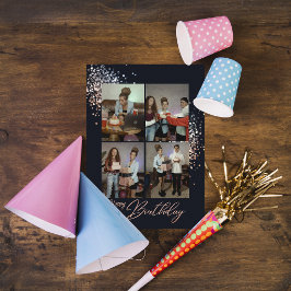 バラ金ゴールドグリッター誕生日写真誕生日カード シーズンカード