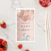 バラ金ゴールドグリッター象バルーン赤ちゃんシャワー (インサイチュ)