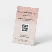 バラ金ゴールドグリッター赤面はデジタルQR価格を構成 台座サイン (正面)