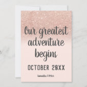 バラ金ゴールドグリッター赤面アドベンチャー写真妊娠 案内状 (正面)